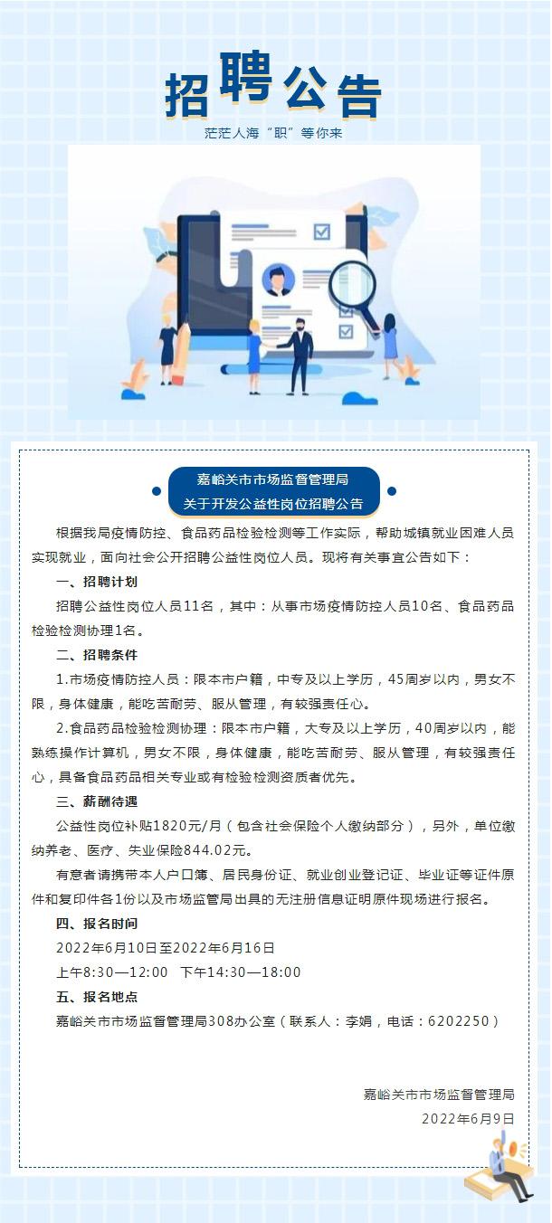 海伦市市场监督管理局最新招聘概览